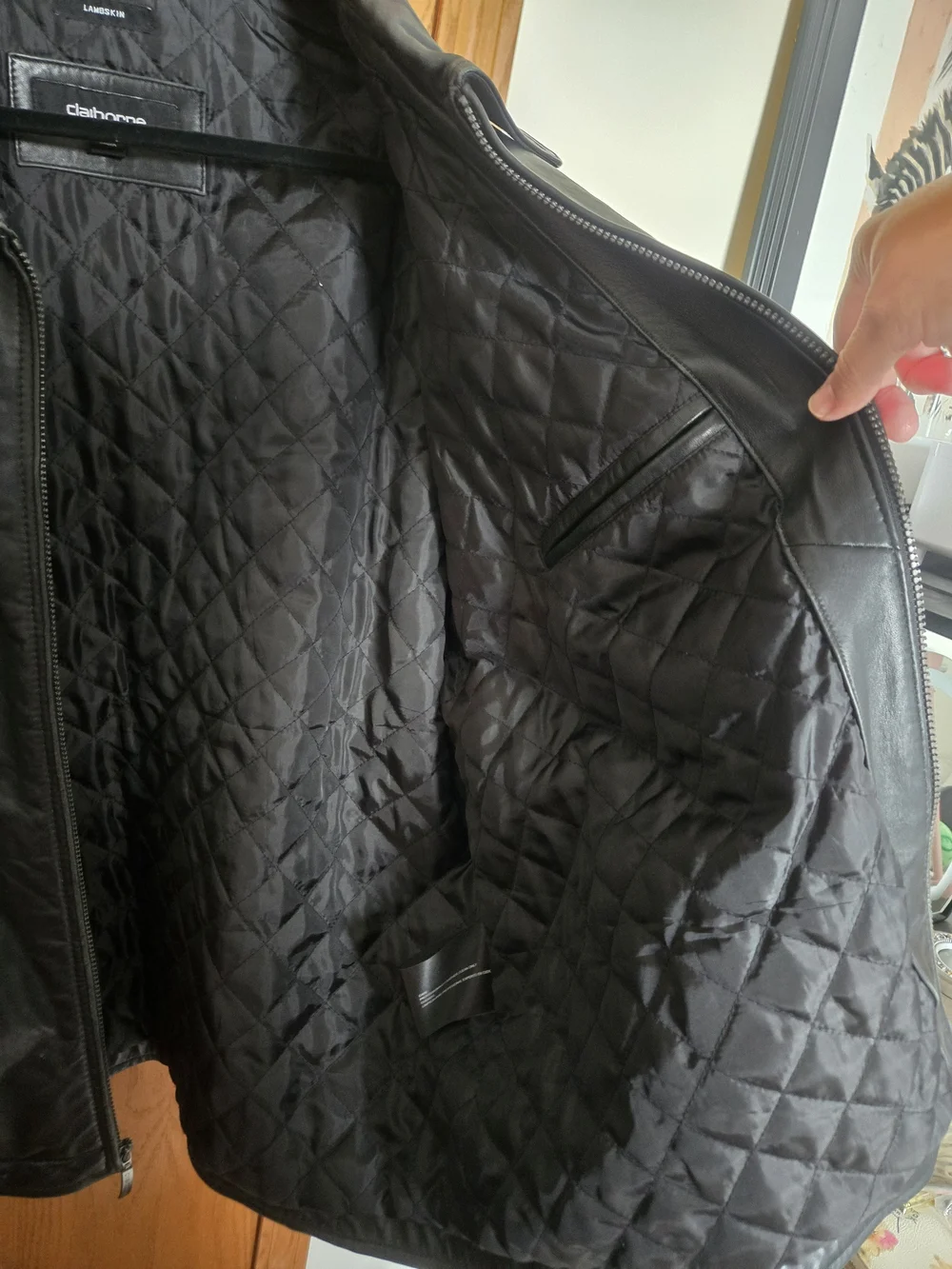 Claiborne Mens XXL Genuine Lambskin Leather Jacket Black Soft Supple Lined